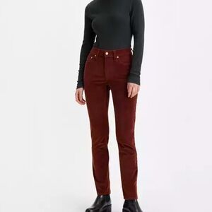Levi’s 724 High Rise Slim Straight Cord Pants NWT Size 27x30 Decadent Chocolate